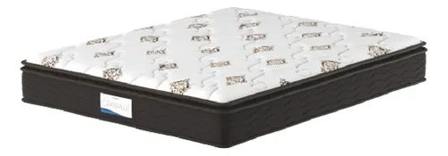 Probel colchão molas pillow Top Granville marrom e branco